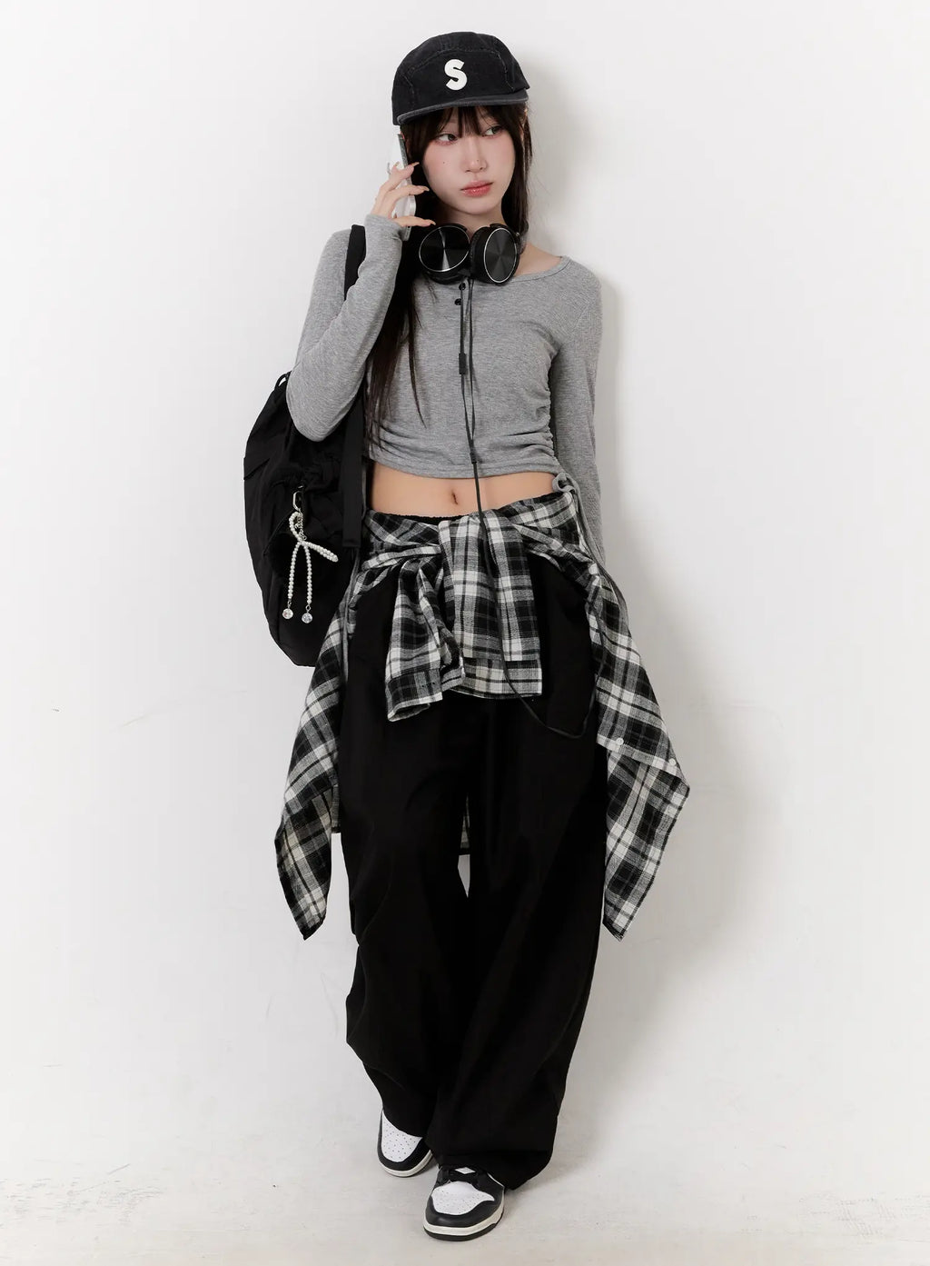 Shirred Long Sleeve Crop Top CO501