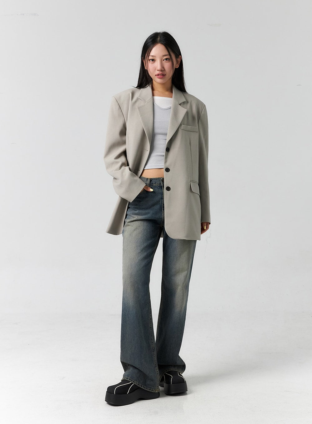 Vintage Wash Bootcut Jeans CS305