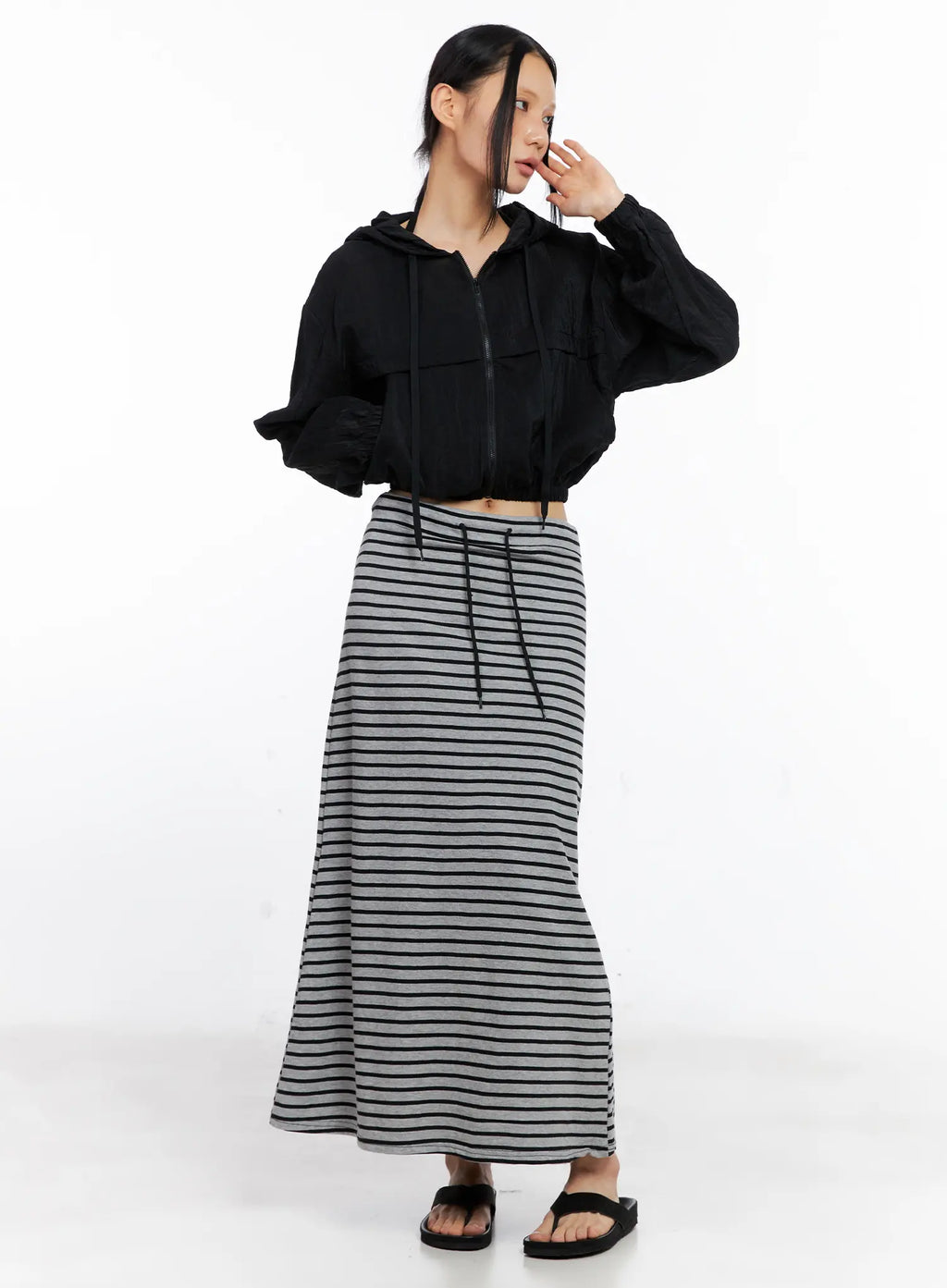 Cropped Zip-Up Windbreaker CL530