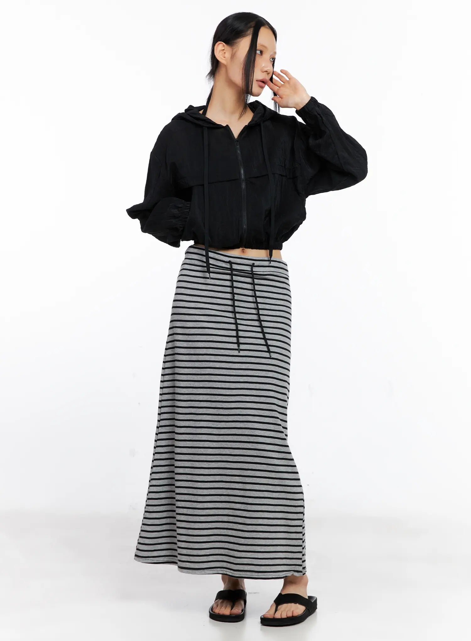 Cropped Zip-Up Windbreaker CL530