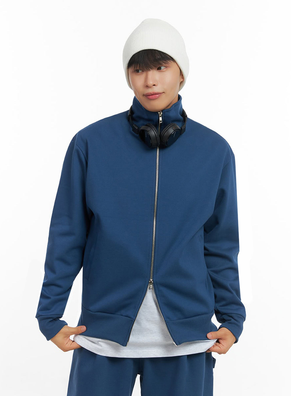 Men's Two-Way Zip-Up Turtleneck Sweatshirt IO420