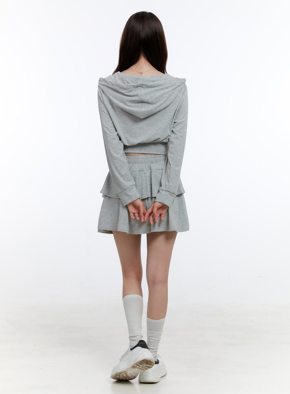 Cropped Zip-Up Hoodie OO407