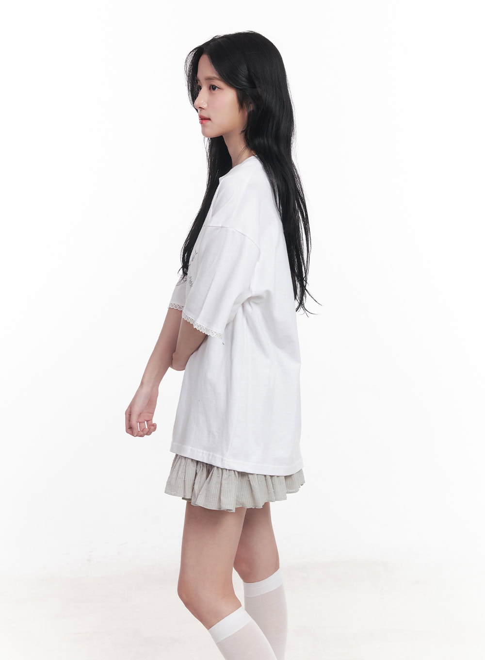 Lace Graphic Oversize T-Shirt CY526