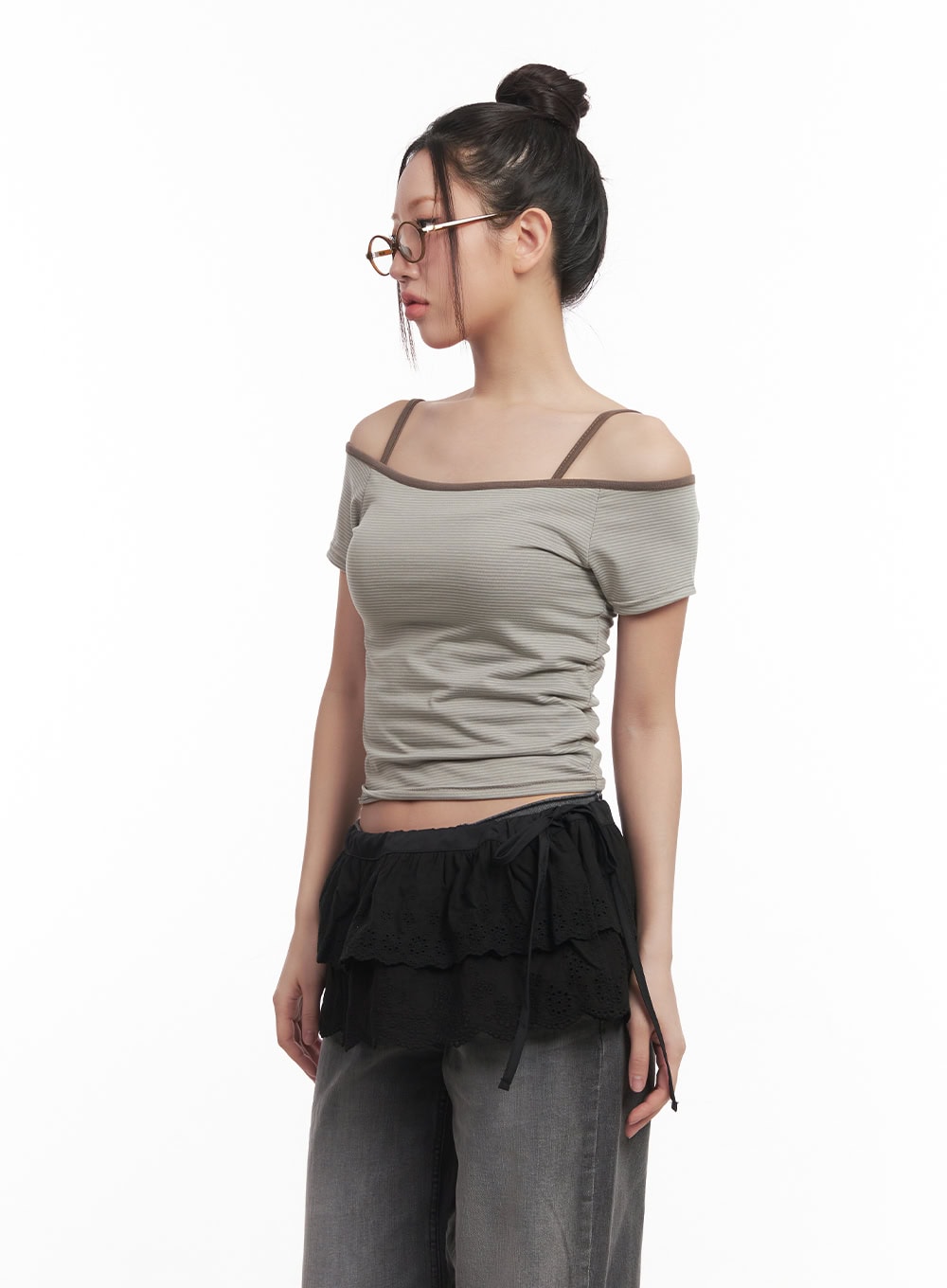 Slim-Fit Stylish Crop Tee & Cami Set CM528