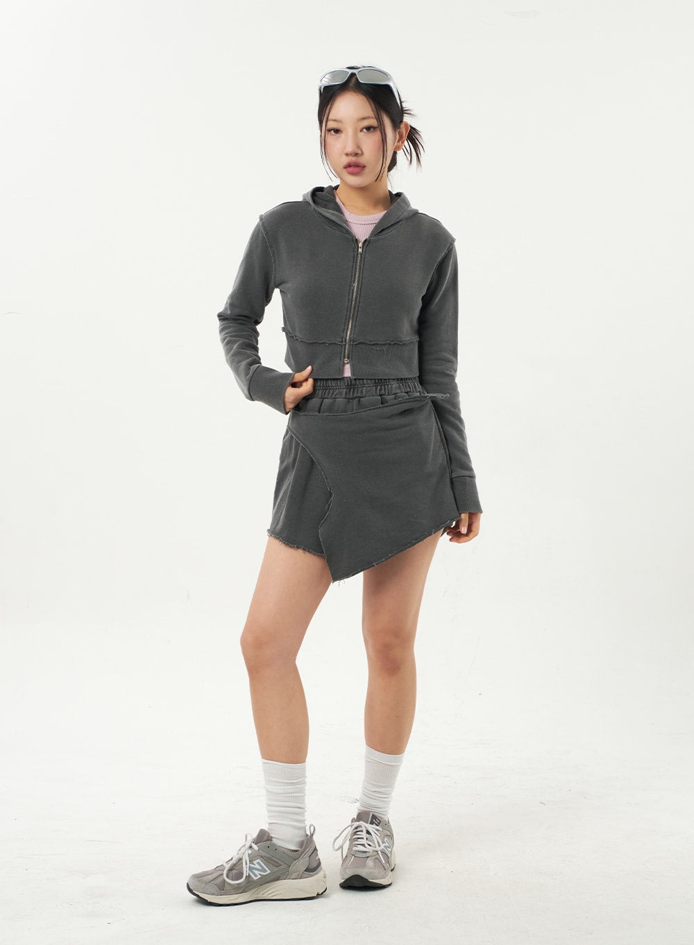 Cropped Zip-Up Hoodie CA325