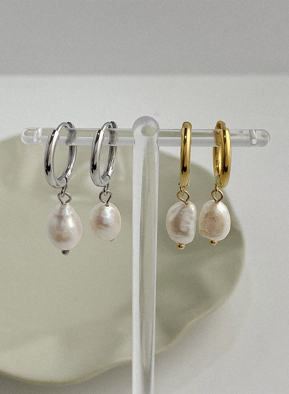 Dew Faux Pearl Drop Earrings IA517