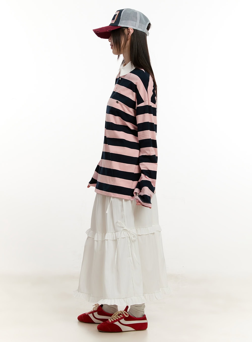 Striped Long Sleeve Polo Shirt CM514