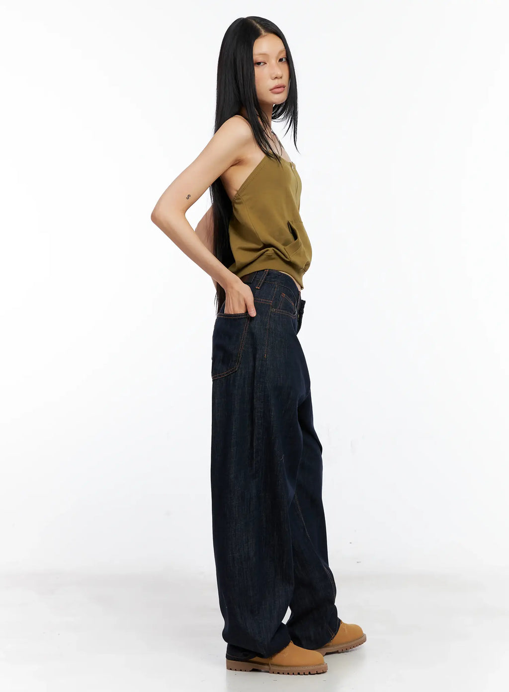 Cherry No-Fade Wide-Leg Denim Jeans CL529