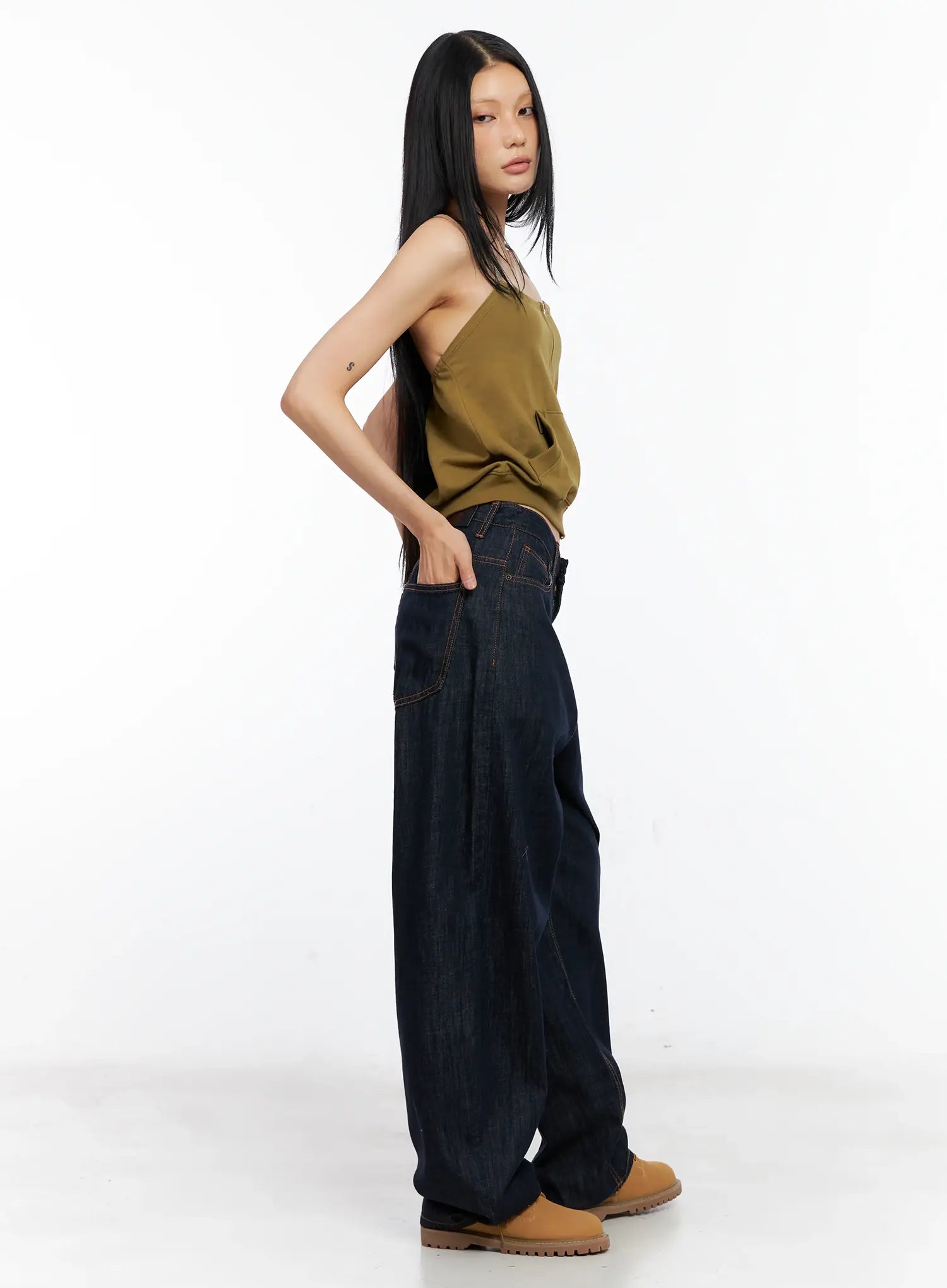 Cherry No-Fade Wide-Leg Denim Jeans CL529