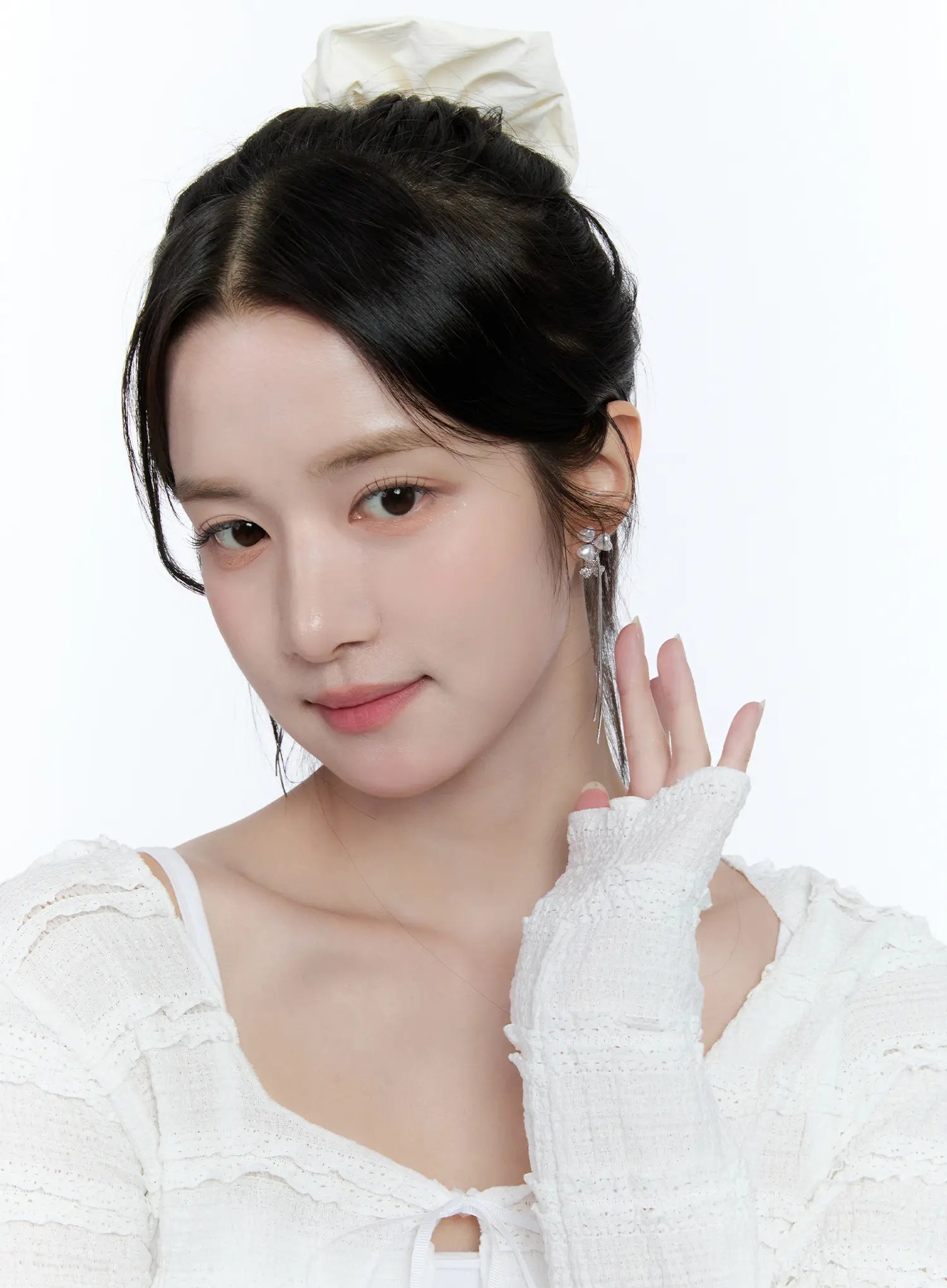 Heart Faux-Pearl Clover Drop Earrings CG514