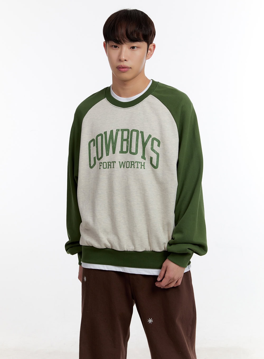 Men's Graphic Long Sleeve Raglan Sweatshirt IA504