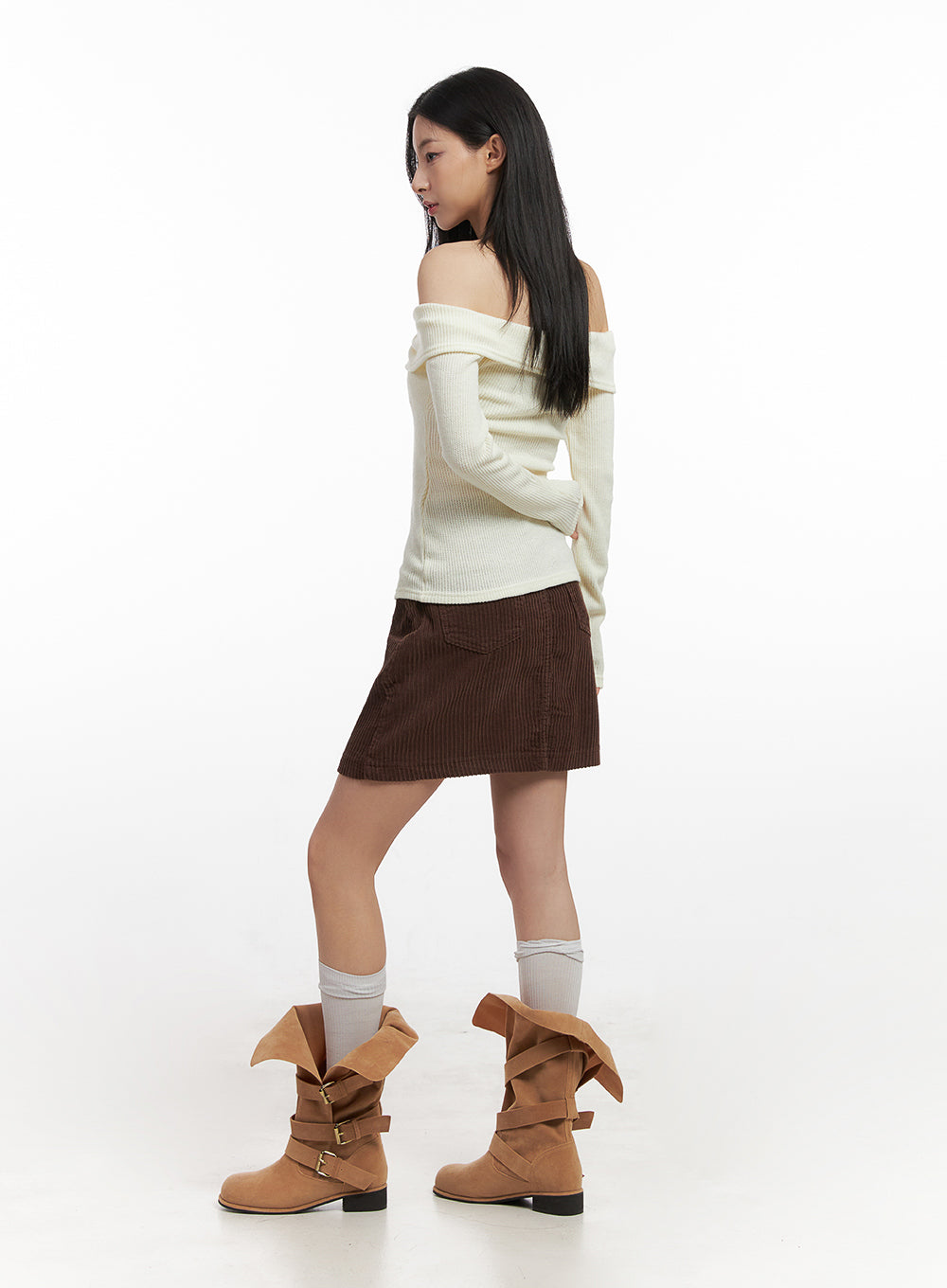 Corduroy Midi Skirt CN426