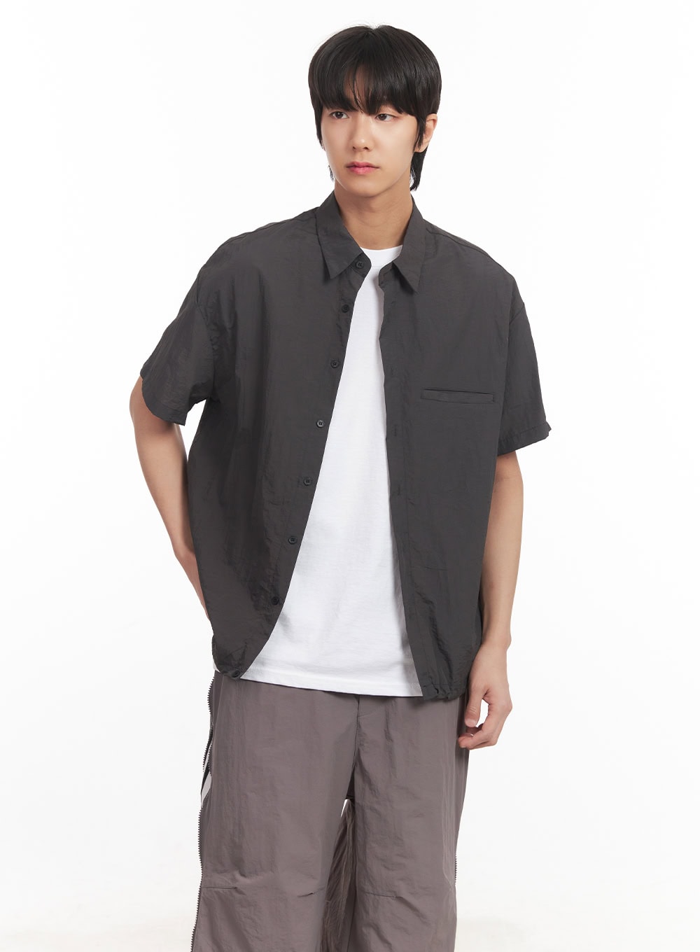 Men's Loose-Fit Boxy Collared Shirt IA510