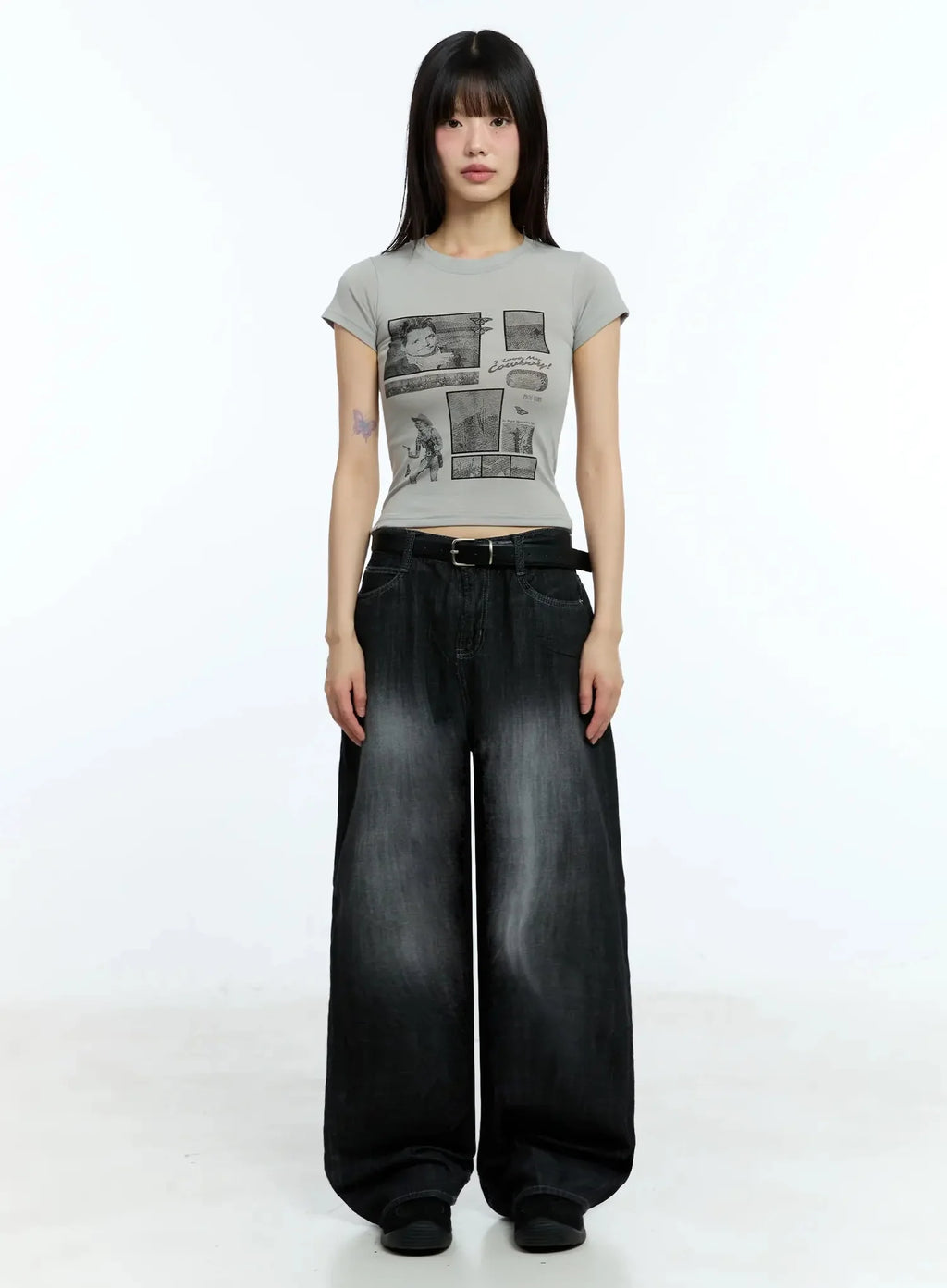 Wendy Washed Wide-Leg Jeans IU524