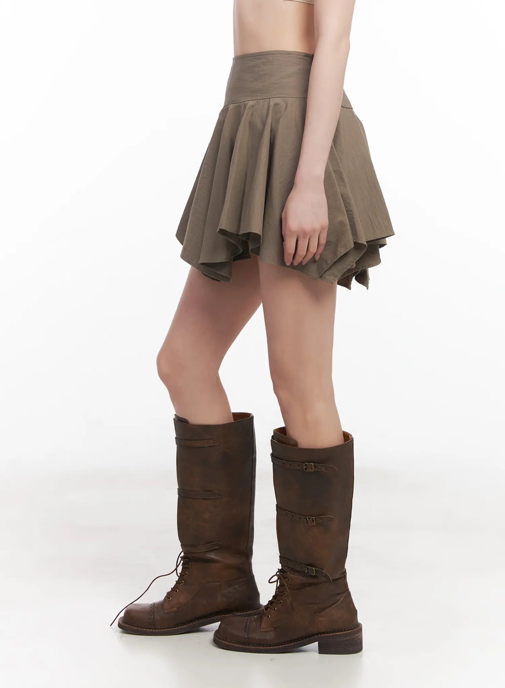 Asymmetric Ruffle Mini Skirt CU510