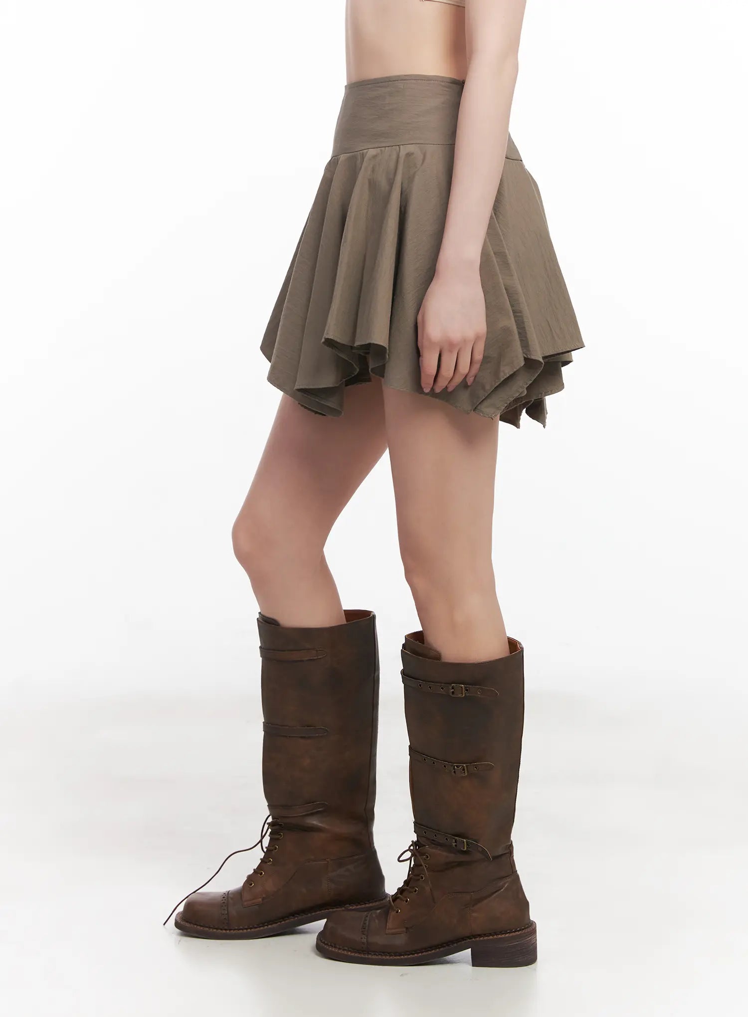 Asymmetric Ruffle Mini Skirt CU510