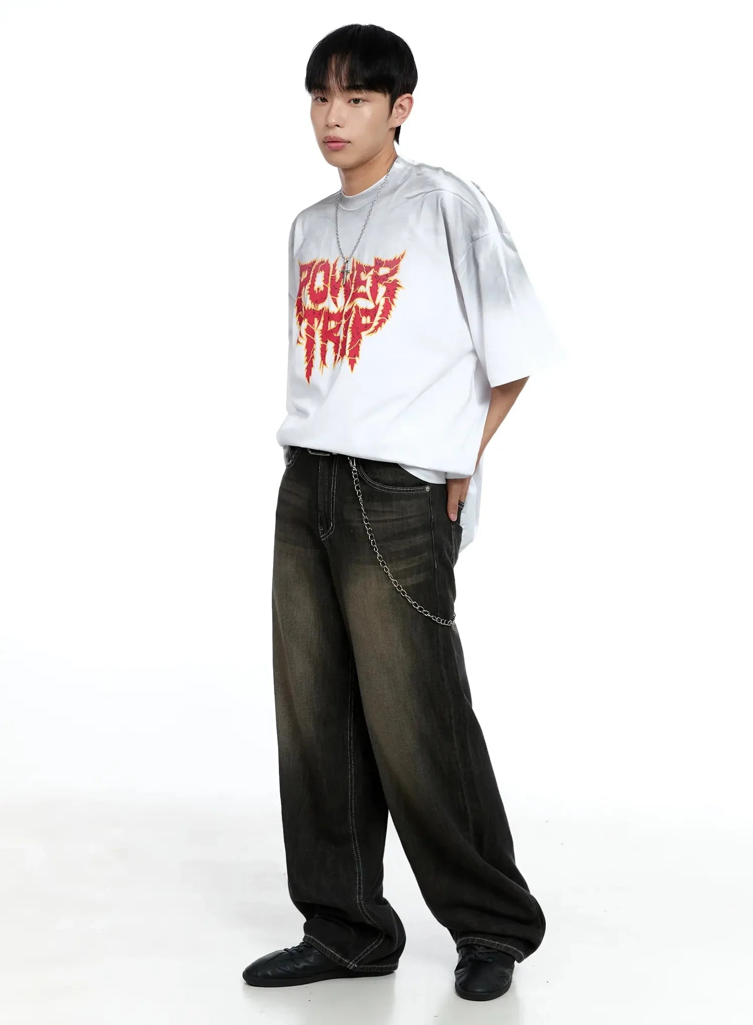 Men's Oversized Text Graphic T-shirt IG520