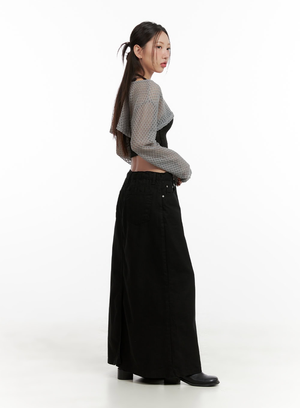 String Waist Maxi Skirt CL431