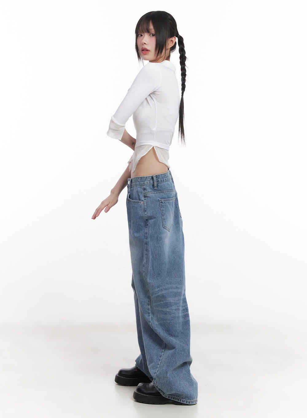 Collared Layered Crop Top CU505