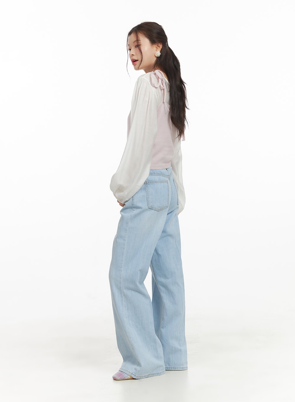 Loose Fit Bootcut Jeans OY417