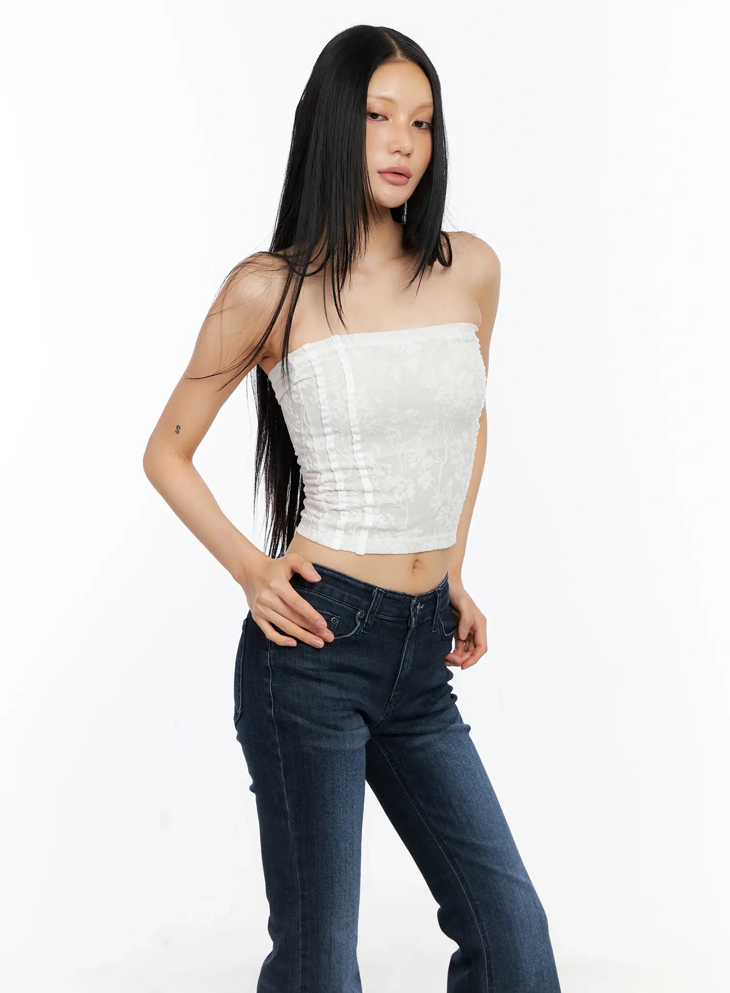 Floral Lace Tube Top CL529