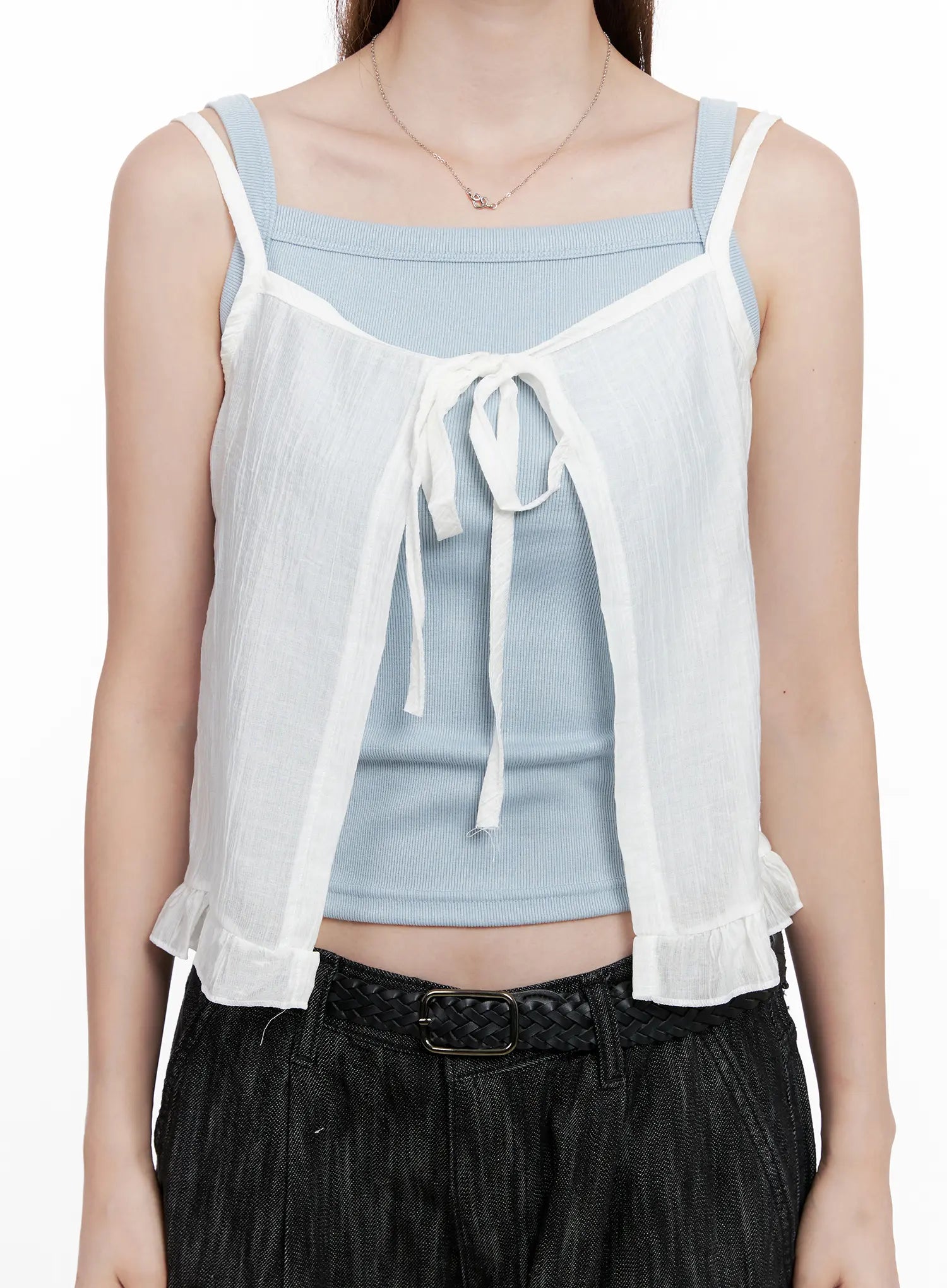 Frill Ribbon Bustier Tank CL523