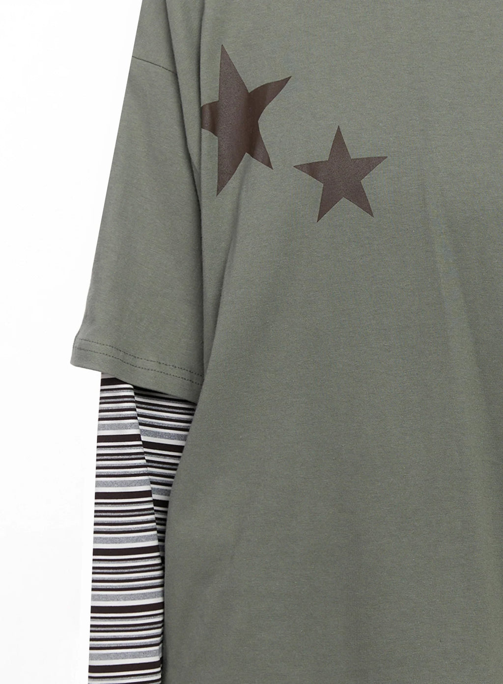 Layered Star Print Long Sleeve Tee IS515
