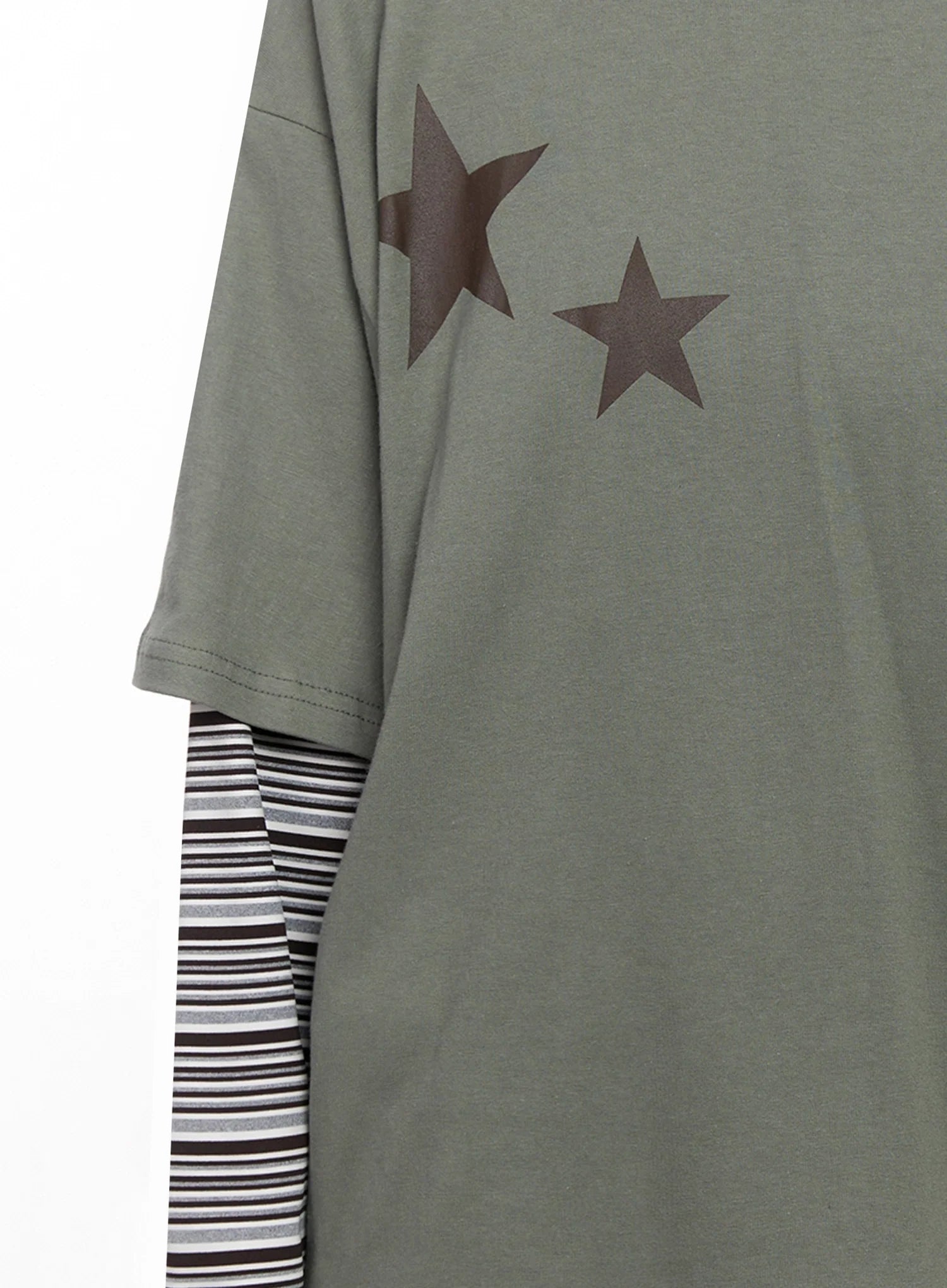 Layered Star Print Long Sleeve Tee IS515
