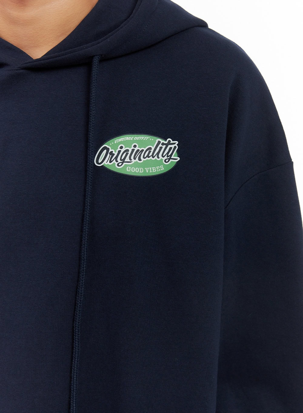 Men's Graphic Hooded Sweatshirt (Dark blue) IS420