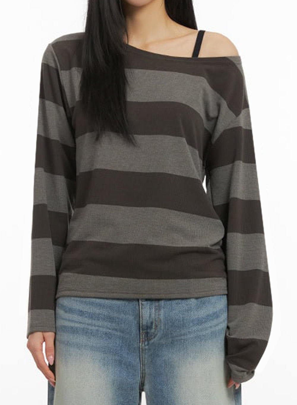 One-Shoulder Striped Top ID431