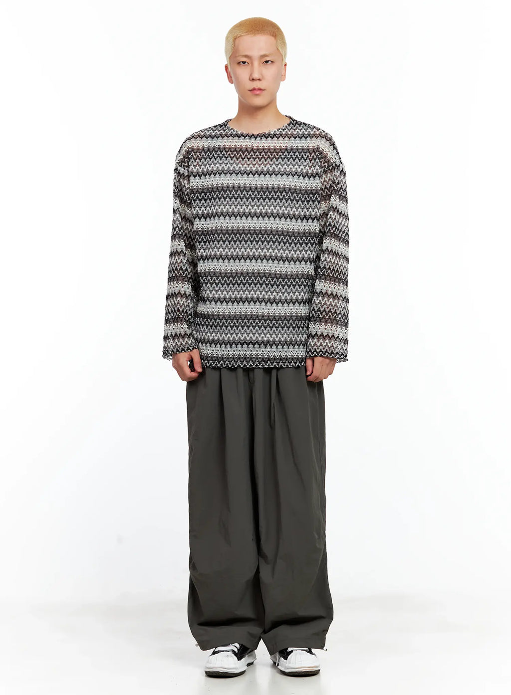 Men's Grunge Mesh Long-Sleeve Tee IL511