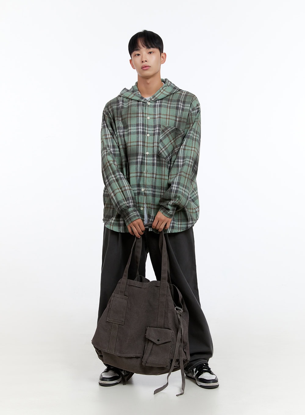 Men's Pintuck Wide Fit Cotton Pants IS413