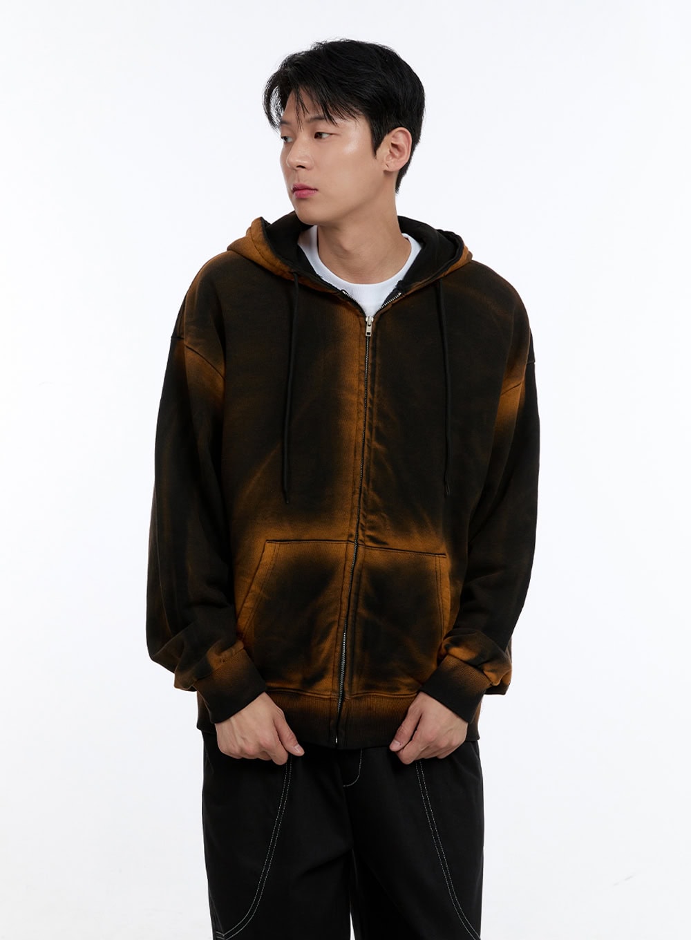 Men's Vintage Washed Hoodie Jacket IG427