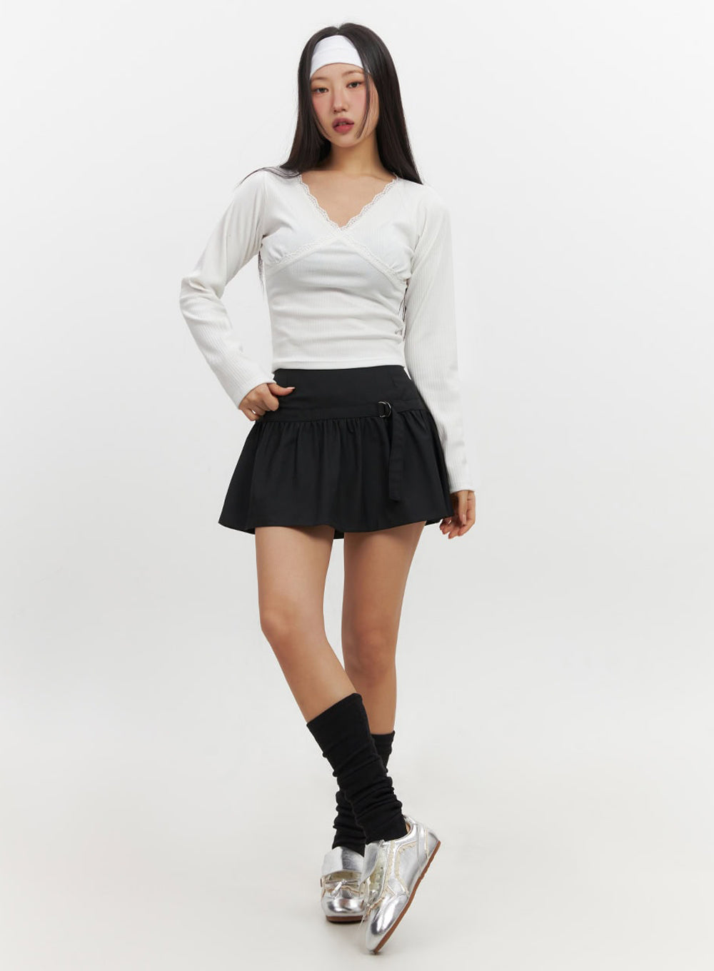 Shirred Mini Skirt IF510