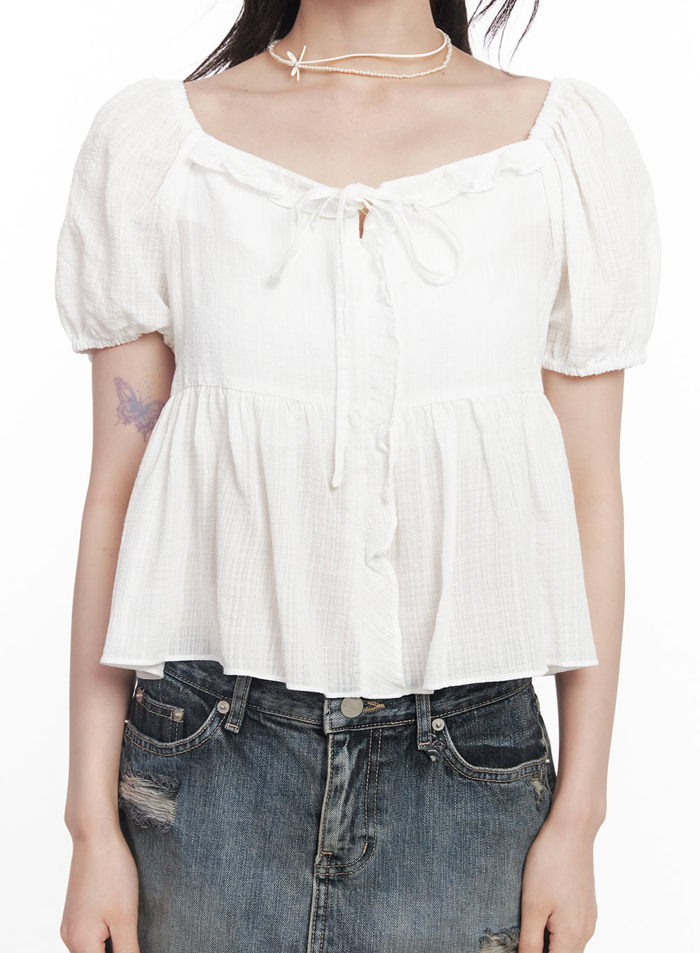 Puffed Short-Sleeve Blouse CY521