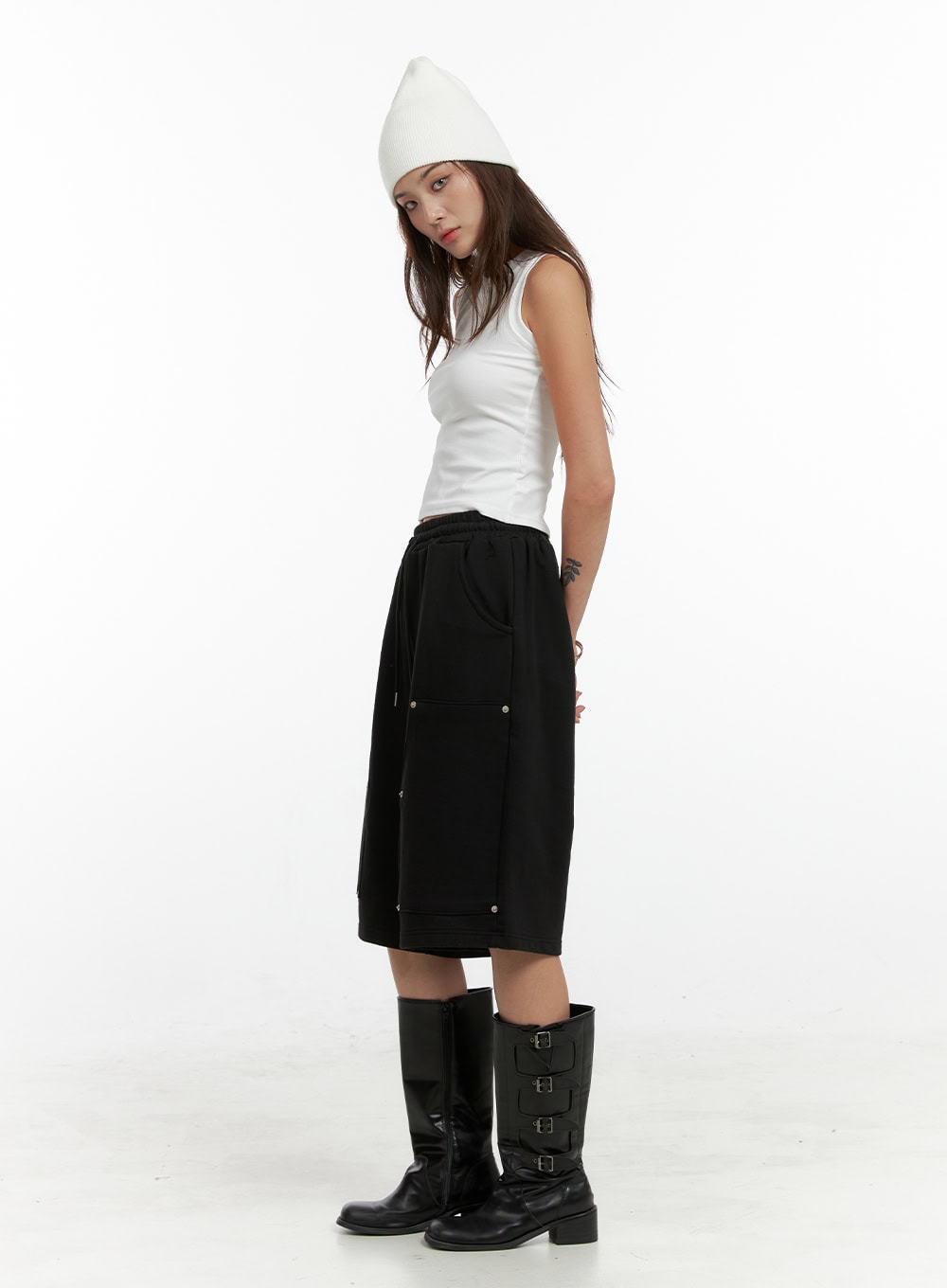 Studded Cotton Sweat Shorts CL405