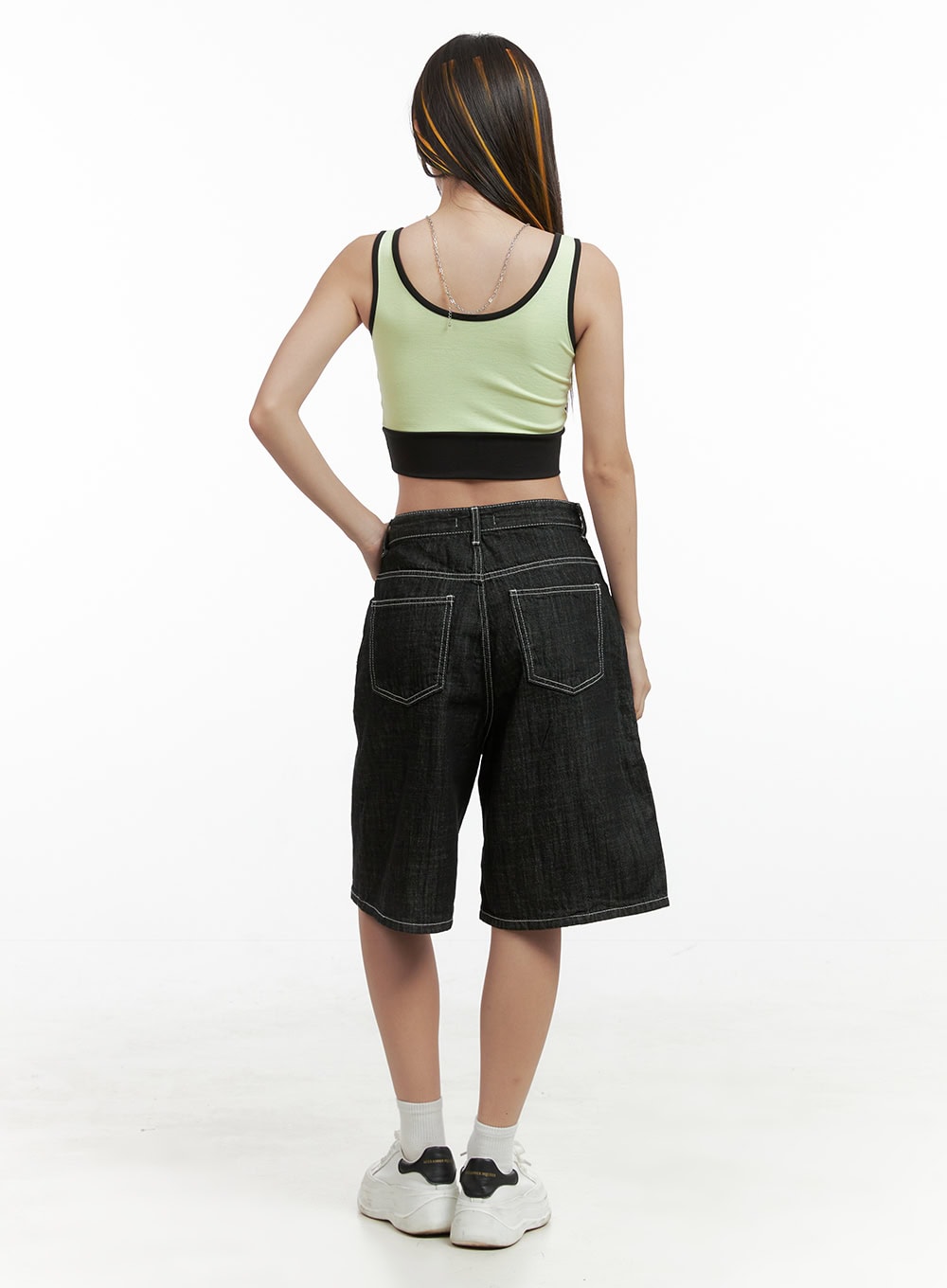 Buttoned Contrasting Crop Top OG406