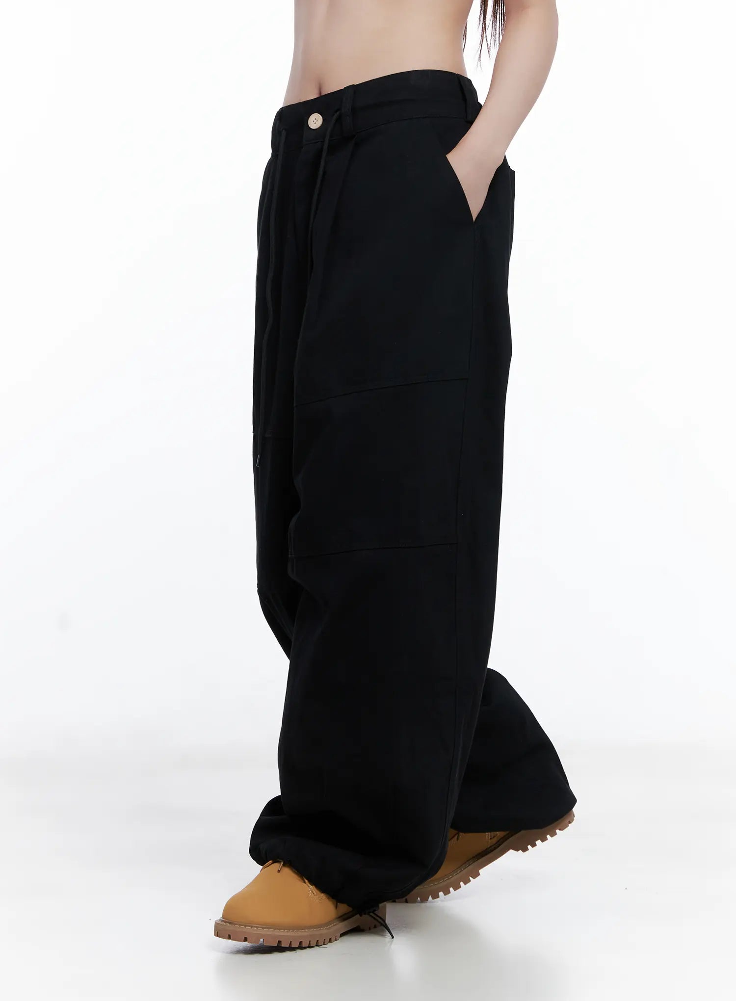 Baggy Cotton Pants with Back Pocket CG529
