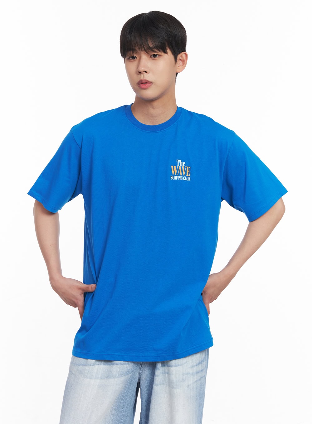 Men's Loose-Fit Wave Graphic T-Shirt IY522