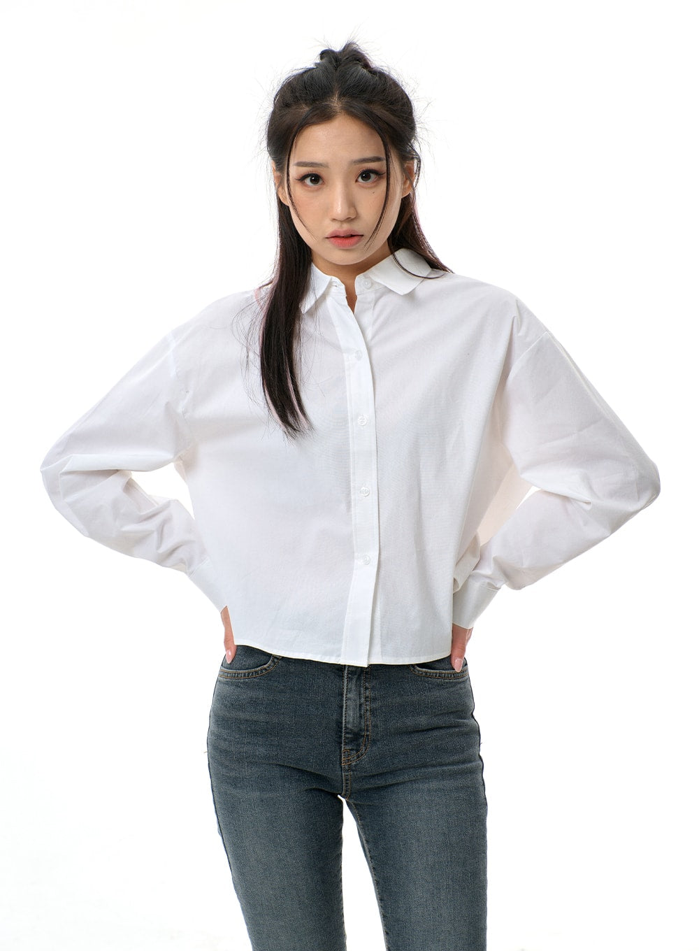 Cropped Button Shirt BJ313