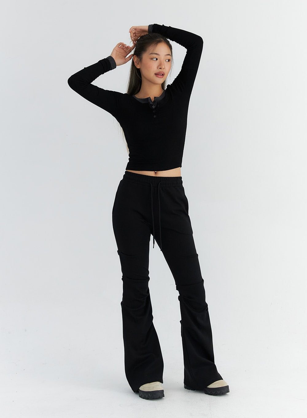 Pintuck Bootcut Jeans CO313