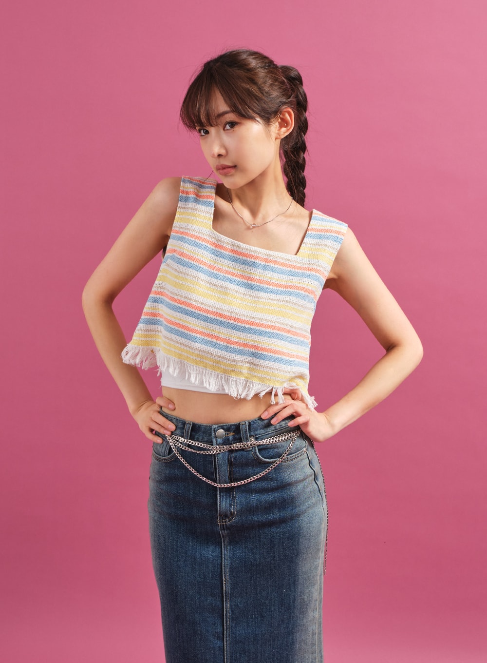 Silver Color Marble Necklace CY16