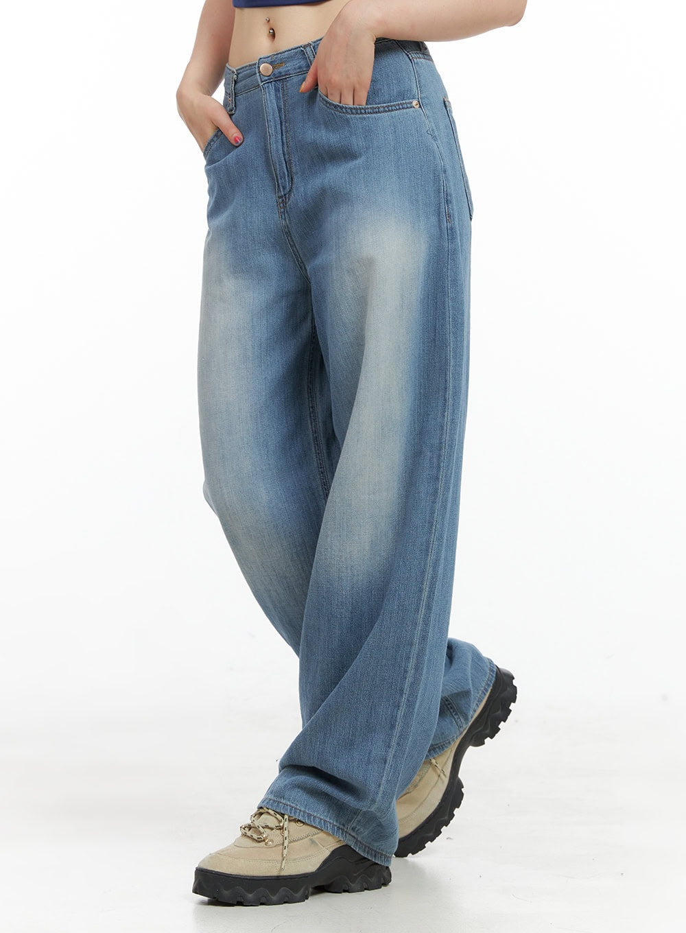 Nina Summer Washed Baggy Jeans CG409