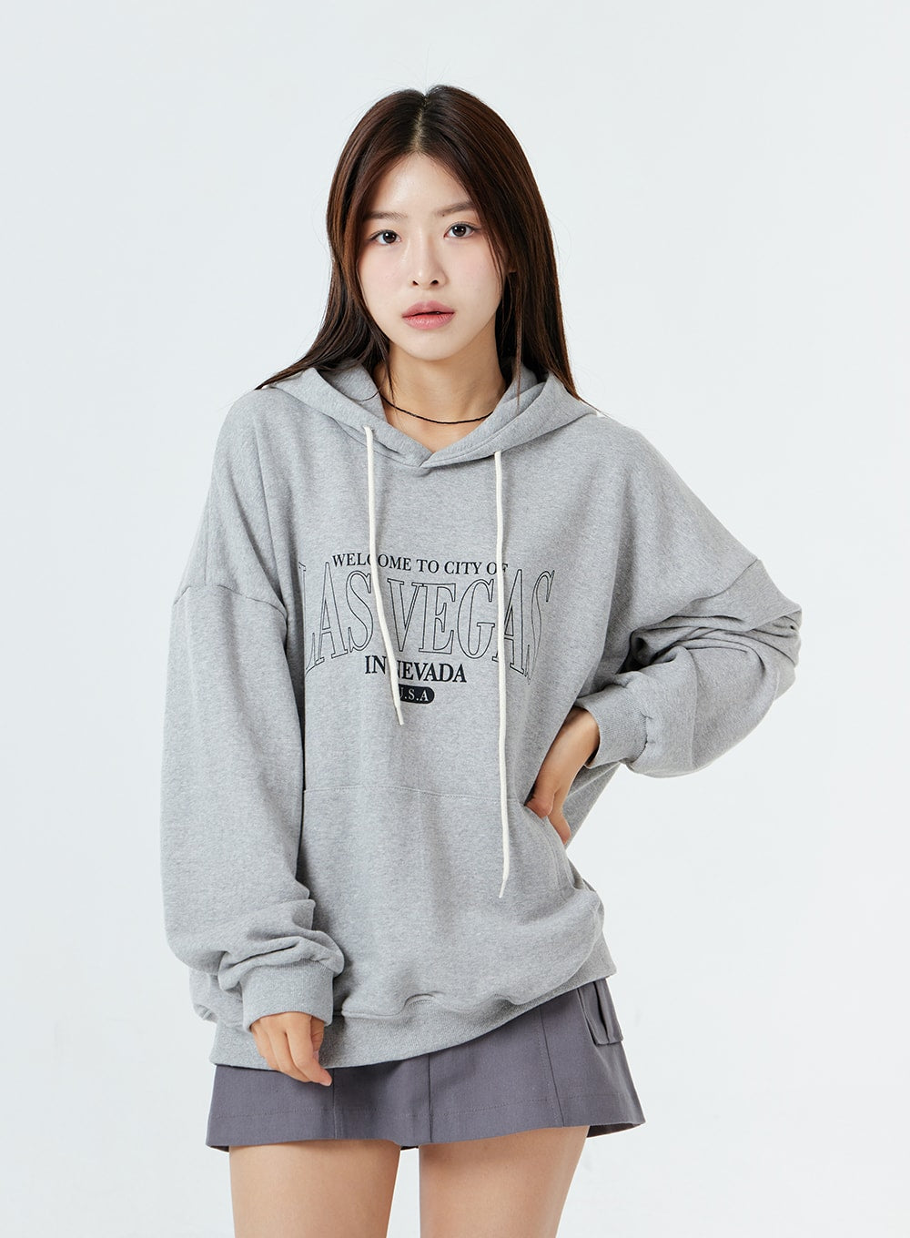 Two Button Pocket Mini Skirt OS02