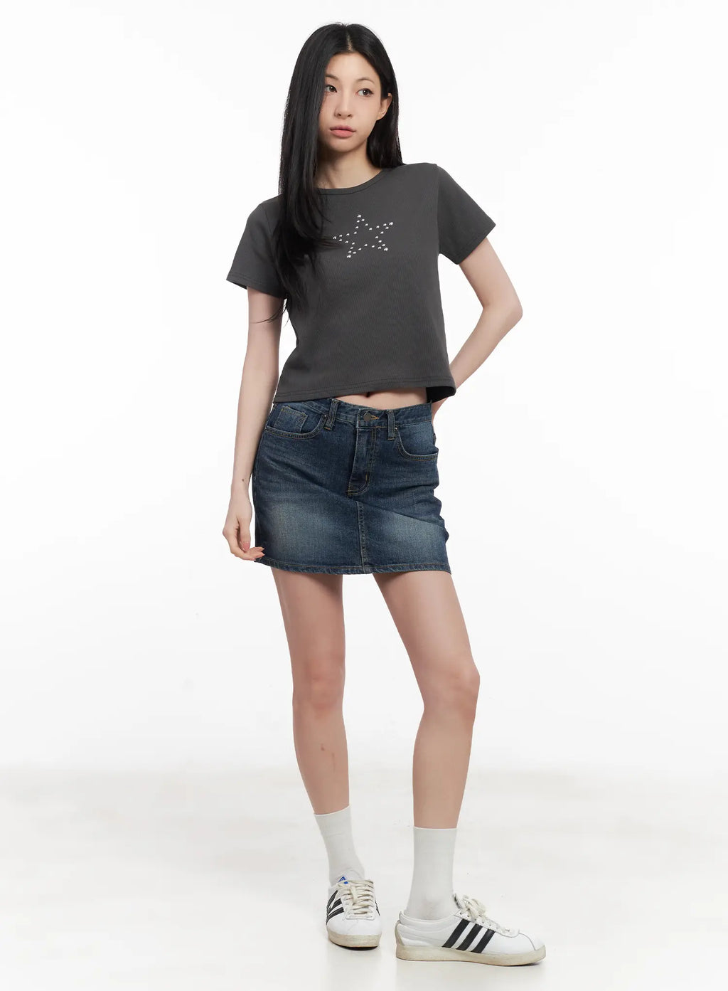 Washed Denim Mini Skirt CL501