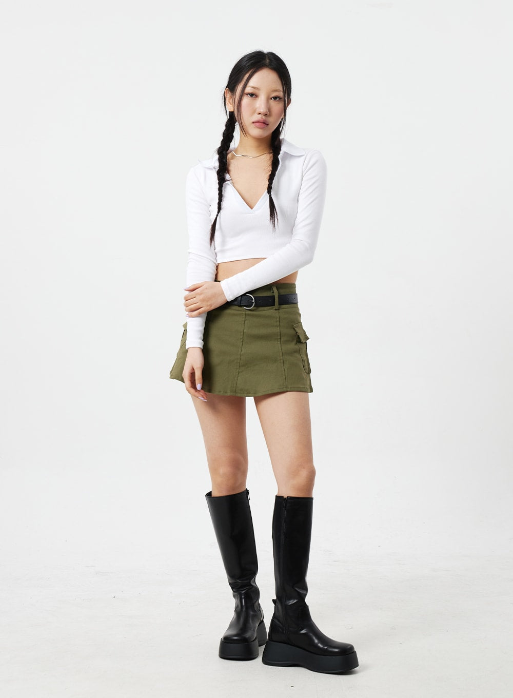 V-Neck Cropped Top CM327