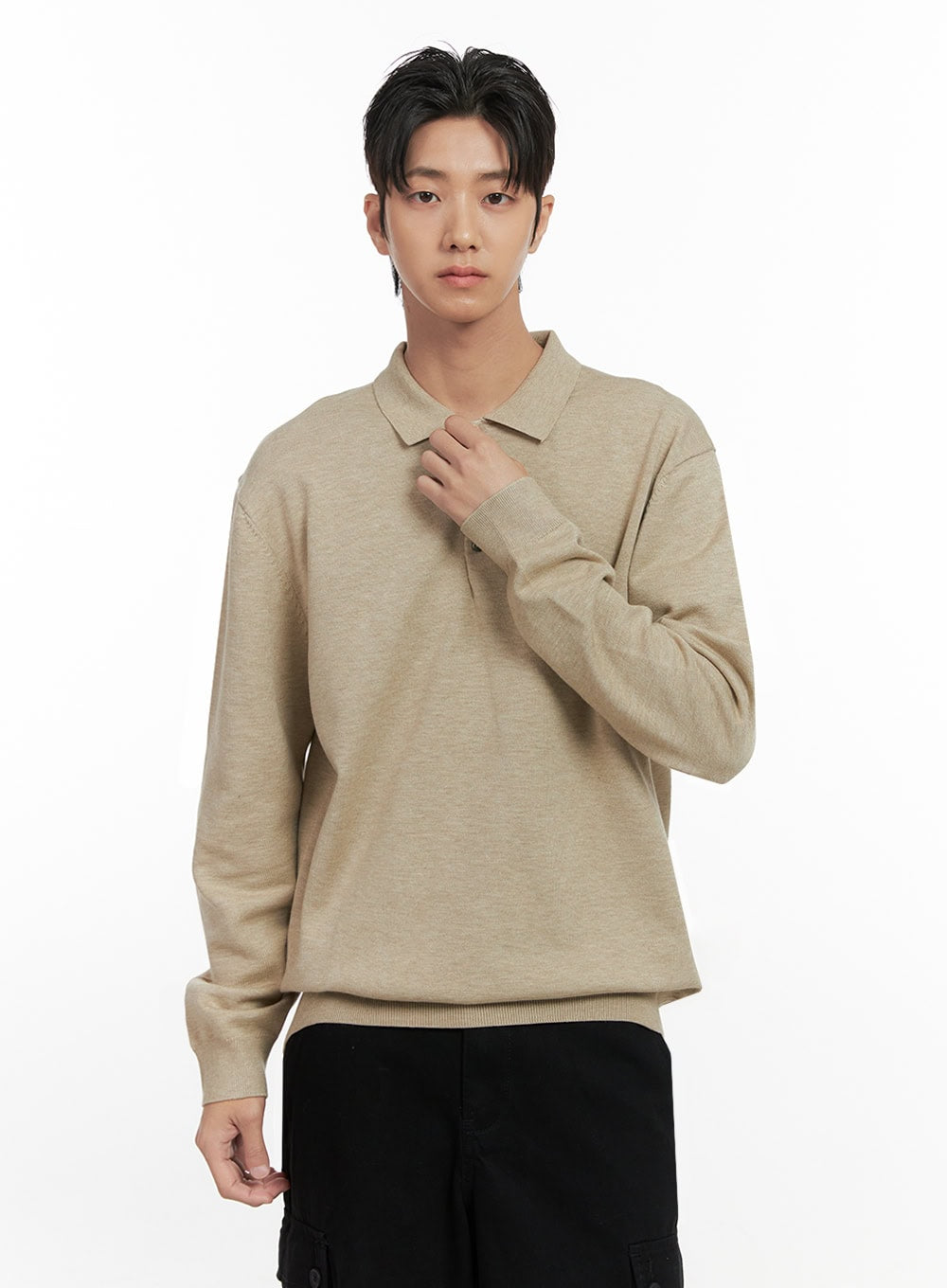 Men's Buttoned Acrylic Collar Sweater ID413