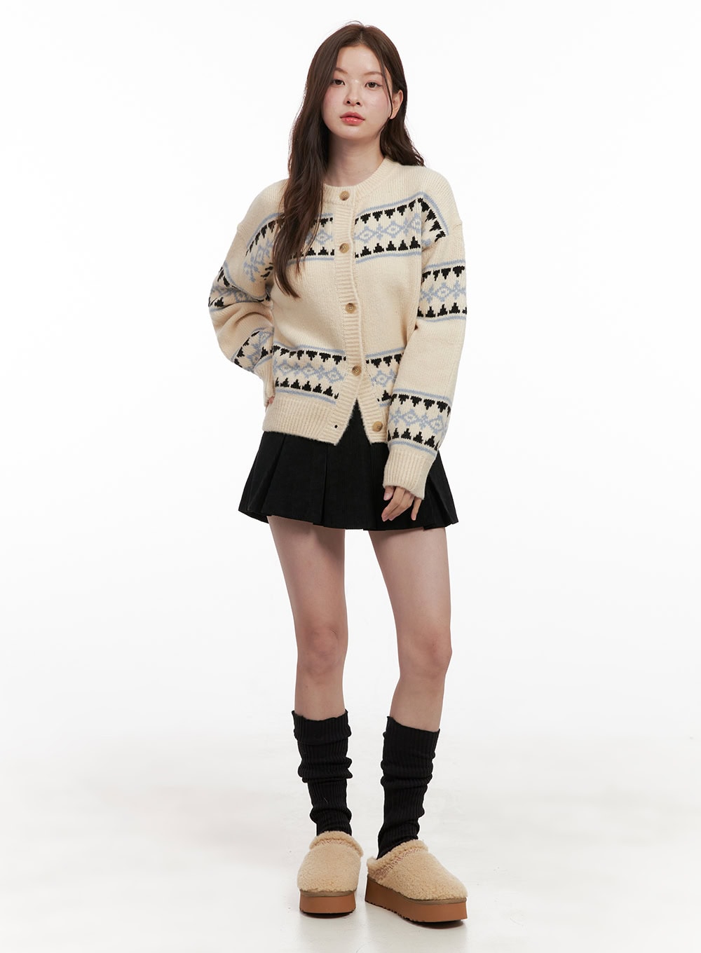 Pleated Corduroy Mini Skirt OD403