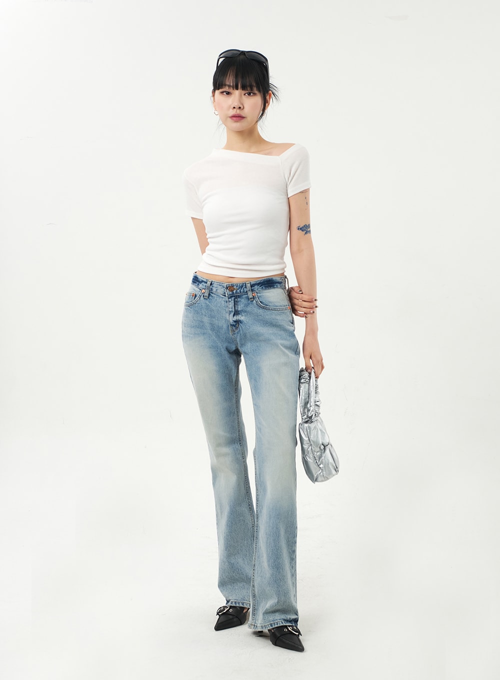 Unbalanced Neck Tee CA328