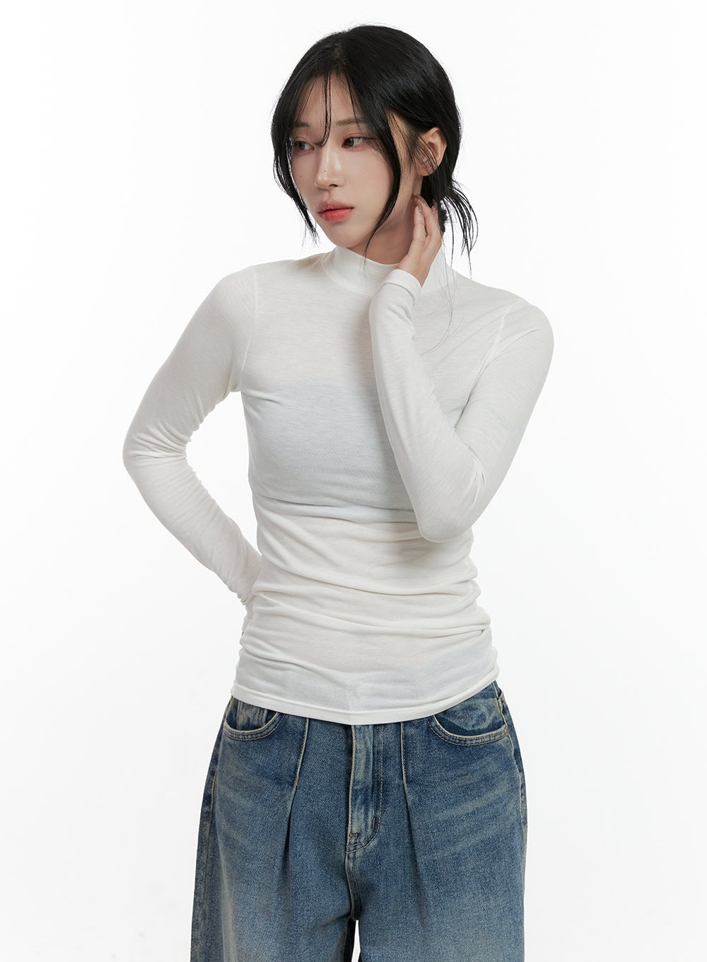 Elegant Solid Long Sleeve Tee CN408